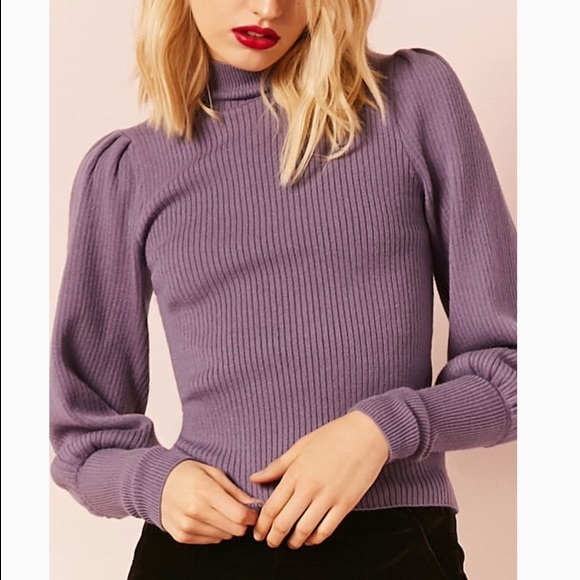 Forever 21 Sweaters - Mock Neck Puff Sleeve Sweater Top